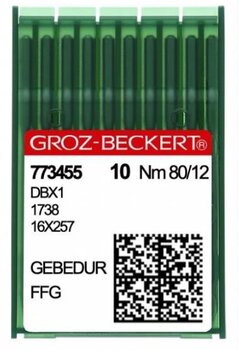 KIT DBX1 (1738) AGULHA RETA CABO FINO (10 UND) GROZ-BECKERT GEBEDUR 75
