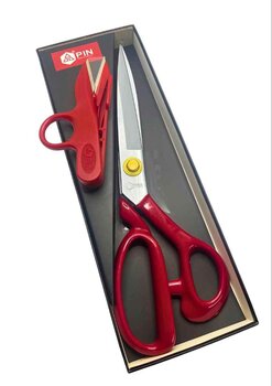 PIN-1084(8) TESOURA PROFISSIONAL PARA TALHACAO - VERMELHA