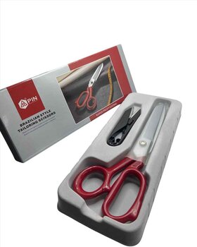 BRT-9 PIN TESOURA PROFISSIONAL AÇO TALHAÇAO - EMBORRACHADO VERMELHO