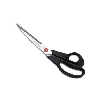 662-7.1/2SR TESOURA MUNDIAL PRETA PONTO VERMELHO 19CM SERRILHADA