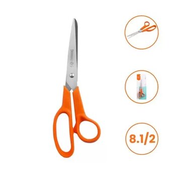 356-8.1/2 TESOURA MUNDIAL MULTIUSO LARANJA PIXEL 21,6CM